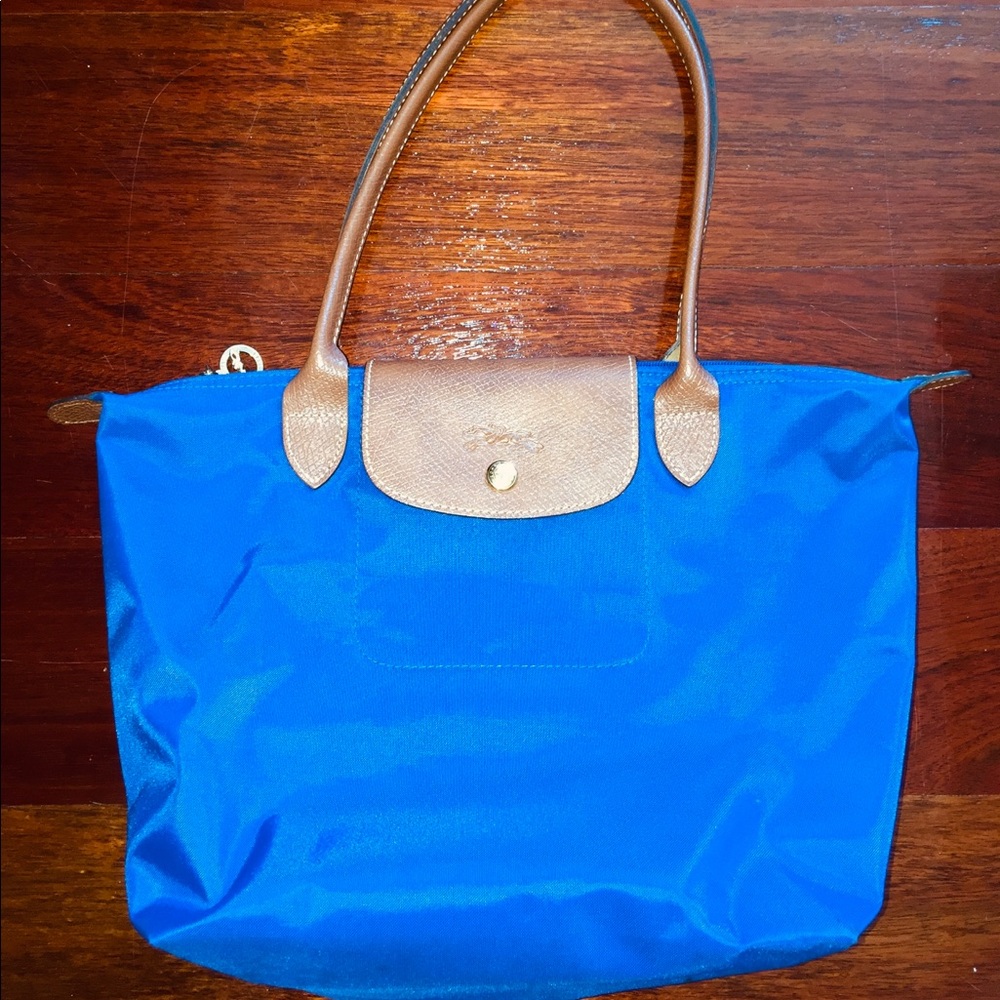 Longchamp Le Pliage small tote royal blue